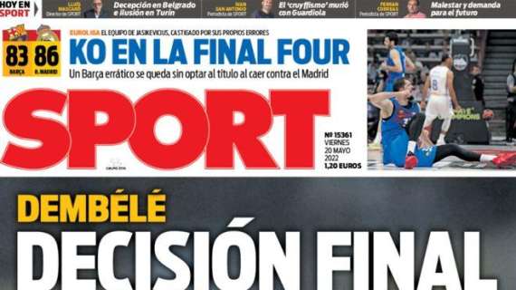 PORTADA | Sport: "KO en la final four"