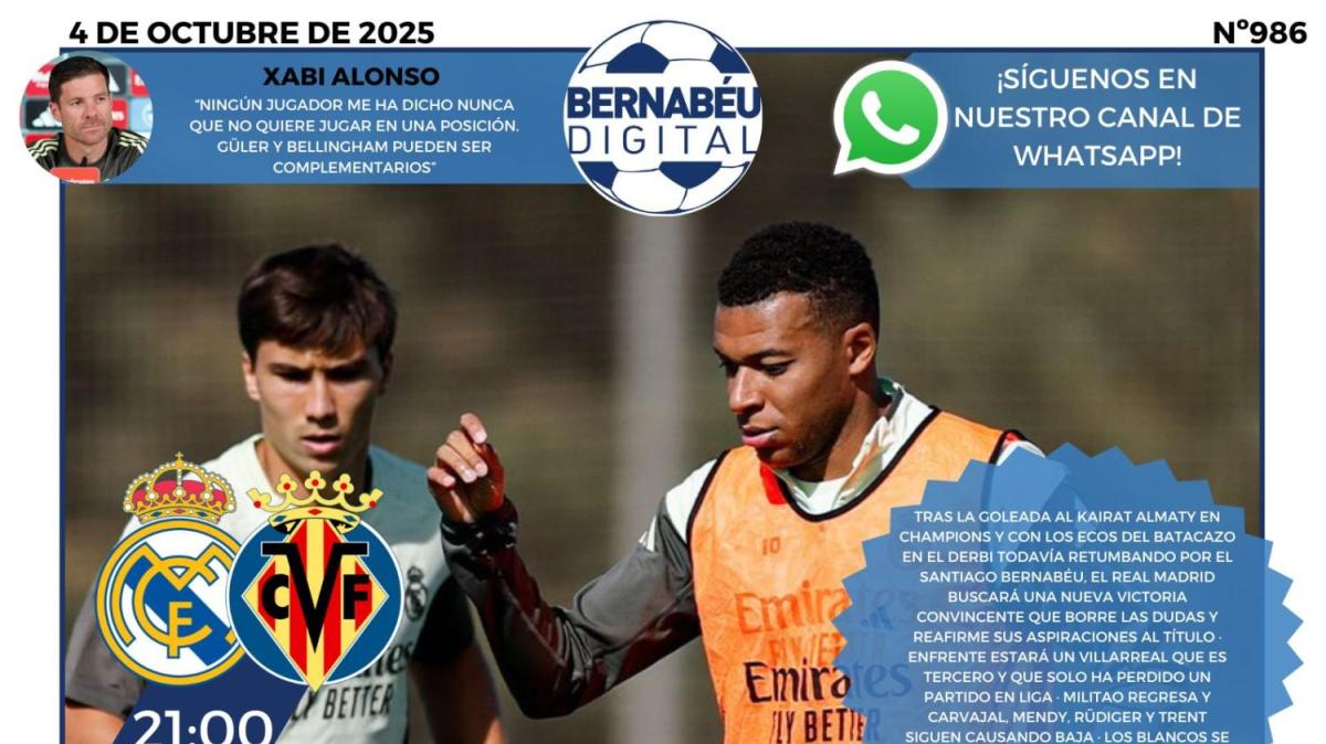 El Real Madrid - Villarreal protagoniza la portada de Bernabéu Digital