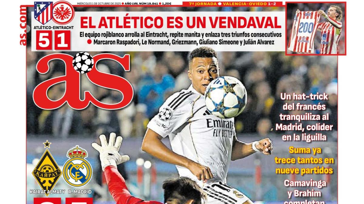 "Mbappé vale por tres" señala AS en portada