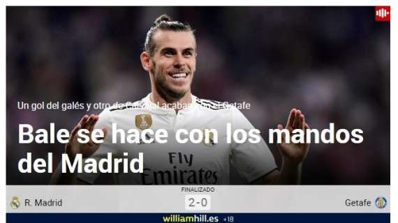 Marca elige al 'MVP' del partido ante el Getafe: "Bale se hace con los mandos del Madrid"