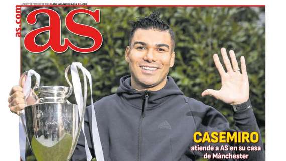 Casemiro, en la portada de AS: "El Bernabéu hará el resto"