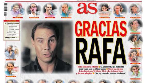 PORTADA | AS: "Gracias Rafa"