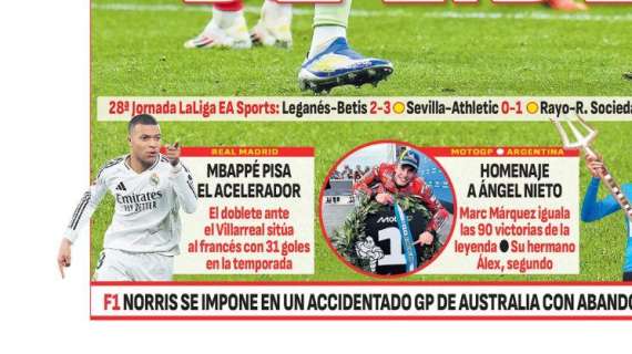 "Mbappé pisa el acelerador" advierte el diario AS en su portada 