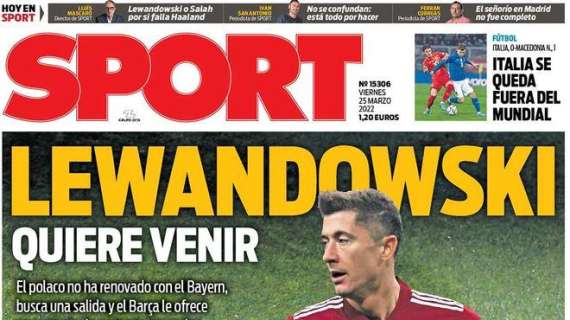 PORTADA | Sport: "Lewandowski quiere venir; Salah, la alternativa"
