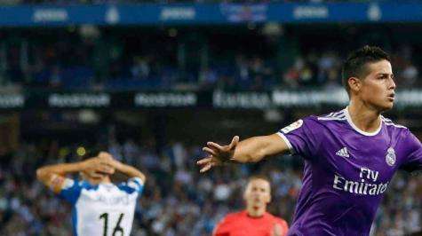 MARCA: James demuestra su puntería en el entrenamiento del Madrid