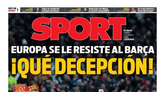 PORTADA | Sport: "¡Qué decepción!"