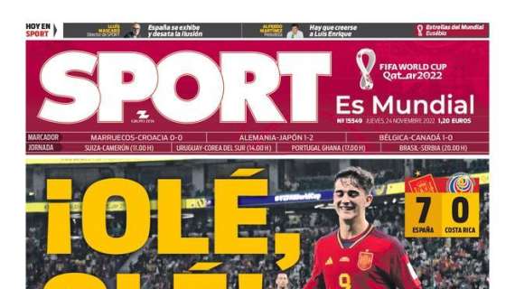 PORTADA | Sport, también con España: "¡Olé, olé!"