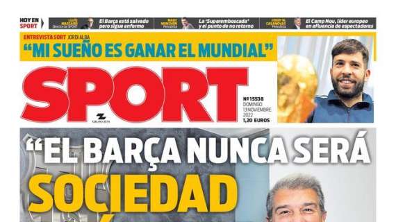 PORTADA | Sport, con Laporta: "El Barça nunca será Sociedad Anónima"