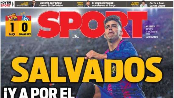 PORTADA | Sport, con la victoria del Barcelona: "Salvados, ¡y a por el Madrid!"