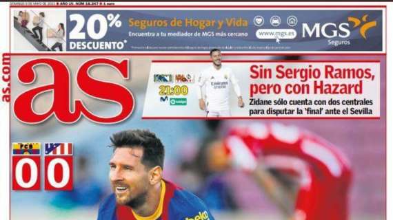 PORTADA | AS, con el empate del Camp Nou: "En blanco"