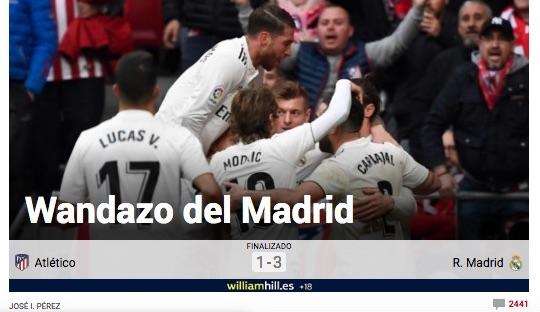 Marca destaca el golpe de autoridad de los blancos: "Wandazo del Madrid"