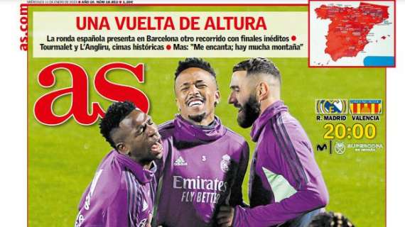 PORTADA | AS: "Supercopa balsámica: Madrid y Valencia, con heridas ligueras, abren el torneo"