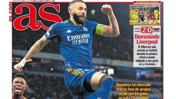 PORTADA | AS, con Benzema: "La bandera de la remontada"