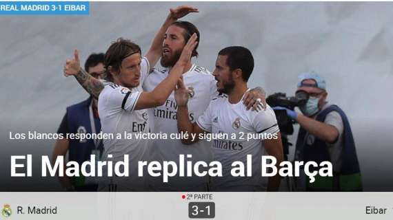 PORTADA - Marca: "El Madrid replica al Barça"