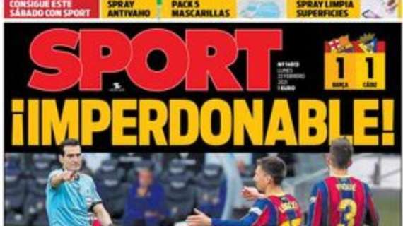 PORTADA - Sport: "¡Imperdonable!"