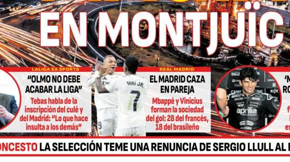 "El Madrid caza en pareja" titula AS en portada, destacando a Vinicius y Mbappé