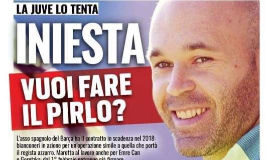 PORTADA - Tuttosport lanza una tentativa para Iniesta: "¿Quieres ser el nuevo Pirlo?"