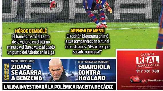PORTADA - Sport: "Zidane se agarra a Benzema"