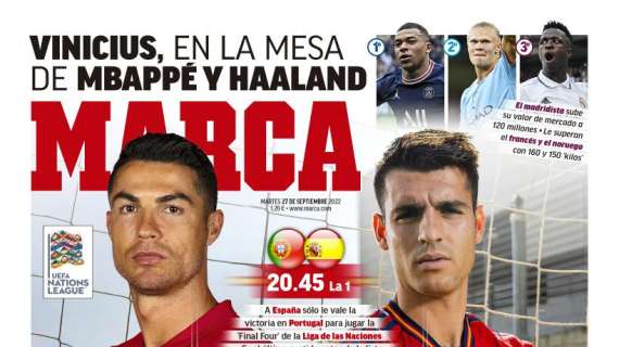 PORTADA | Marca: "Vinicius, en la mesa de Mbappé y Haaland"