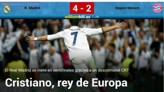 Marca: "Cristiano, rey de Europa. El Madrid se mete en semifinales gracias a un descomunal CR7"