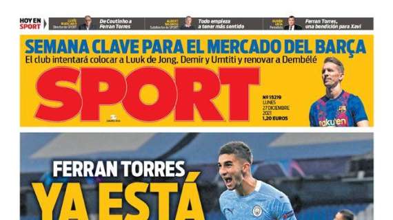 PORTADA | Sport: "Ferran Torres ya está aquí"