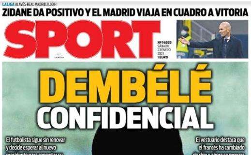 PORTADA - Sport: "Zidane da positivo y el Madrid viaja en cuadro a Vitoria"