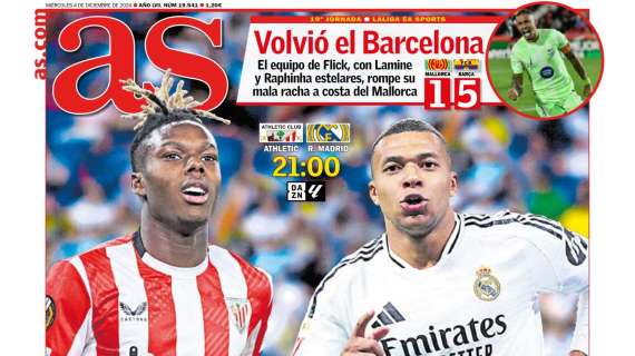 AS lleva en su portada a Nico Williams y Mbappé: "Dos leones"