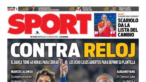 PORTADA | Sport: "Contrarreloj; el Barça tiene 48 horas"