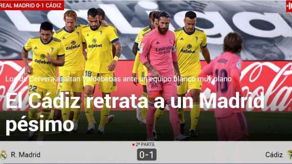 Marca, contundente: "El Cádiz retrata a un Madrid pésimo"