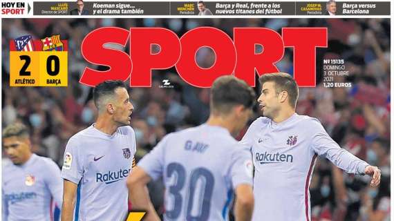 PORTADA | Sport: "¡Qué triste!"