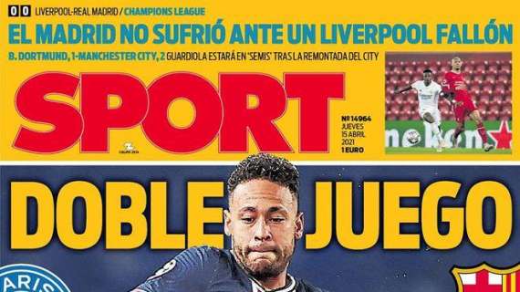 PORTADA - Sport: “El Madrid no sufrió ante un Liverpool fallón”