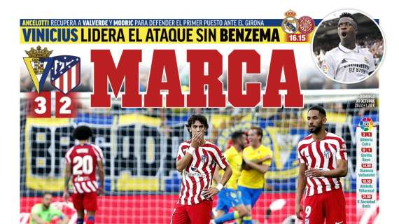 PORTADA | Marca: "Vinicius lidera el ataque sin Benzema"