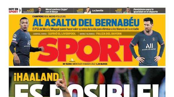 PORTADA | Sport da esperanzas a los culés: "¡Haaland es posible!"