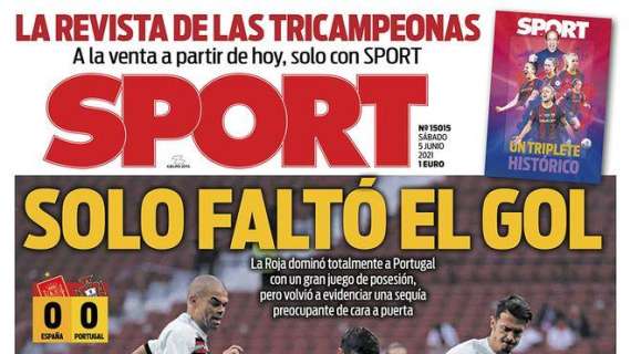 PORTADA - Sport: "Solo faltó el gol" 