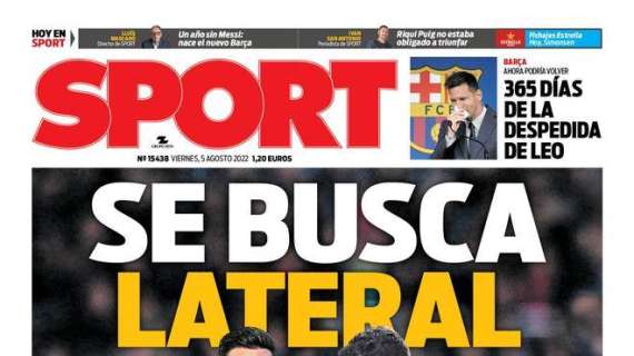 PORTADA | Sport: "Se busca lateral"