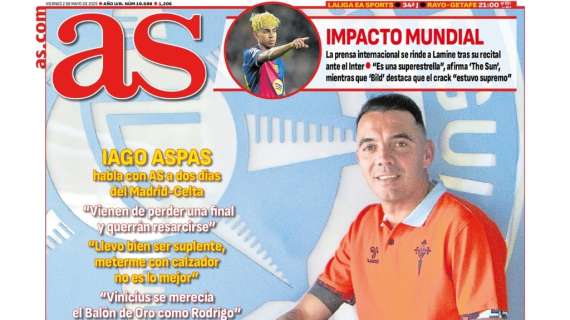 Iago Aspas en la portada de AS: "Yo ficharía a Xabi para el Madrid"
