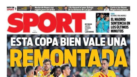 PORTADA | Sport: "El Madrid sentencia en los últimos minutos"