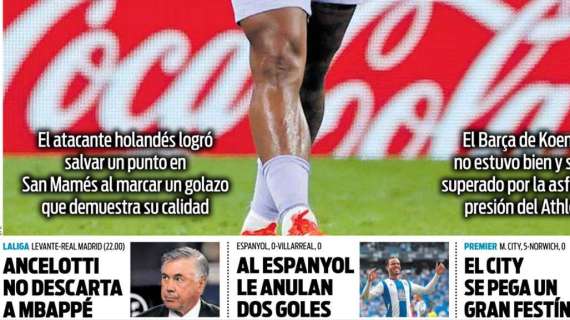 PORTADA | Sport: "Ancelotti no descarta a Mbappé"