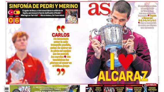 AS saca en primera plana el sexto Grand Slam de Alcaraz