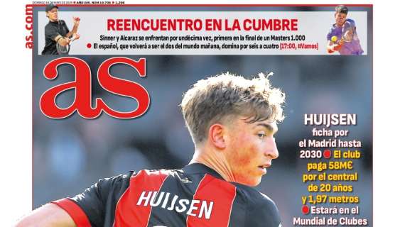 AS abre en su portada con Huijsen: "Xabi tiene su torre"