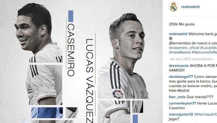El Real Madrid da la bienvenida a Casemiro y Lucas Vázquez