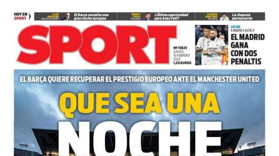 PORTADA | Sport: "Que sea una noche mágica"