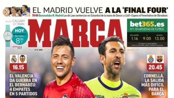 PORTADA - Marca: "Valencia y Espanyol, los revientaligas de Madrid y Barcelona"