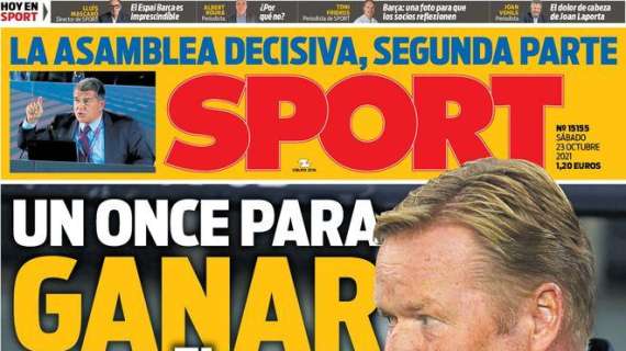 PORTADA | Sport: "Un once para ganar el clásico"