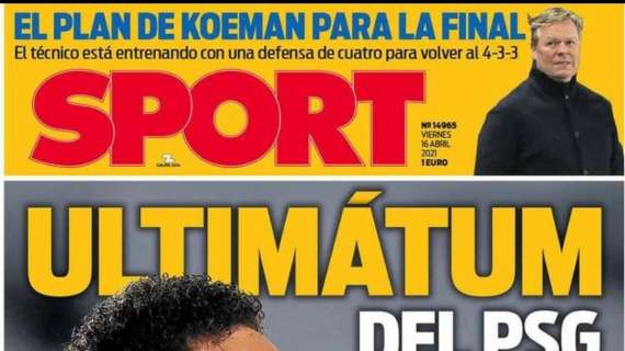 PORTADA - Sport: "Ultimátum del PSG a Neymar"