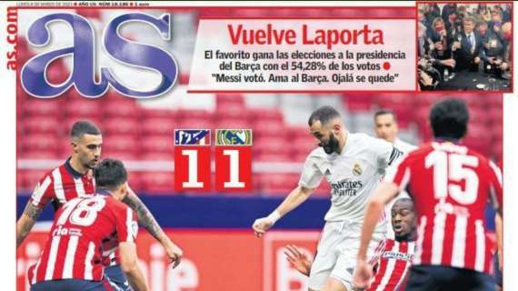 PORTADA AS: "Benzema sostiene al Madrid"
