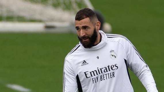 Benzema en un entrenamiento