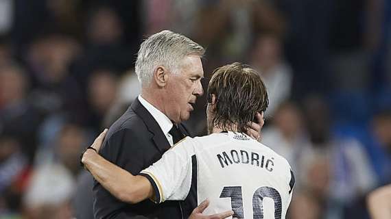 Luka Modric y Carlo Ancelotti