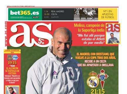 PORTADA Diario As - Zidane defiende a los suyos: "Voy a tirar de todos, los utilizaré hasta el final"