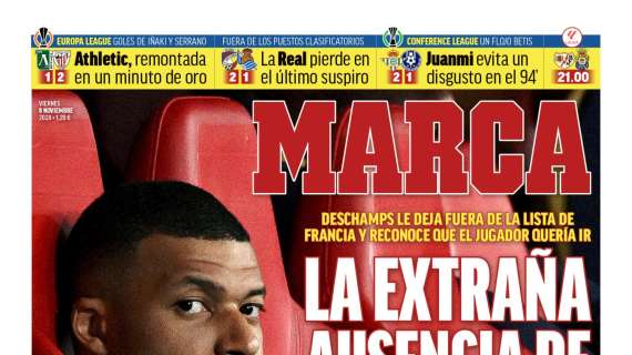 Marca lleva en portada "la extraña ausencia de Mbappé"